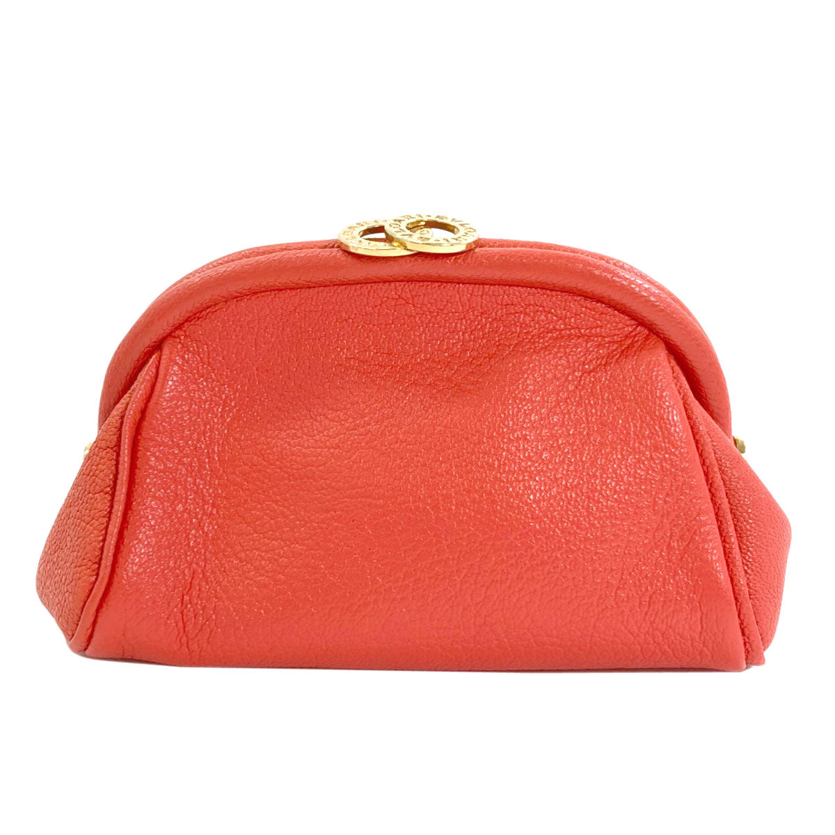 BVLGARI Gamaguchi Accessory pouch Leather Ladies [Used]
