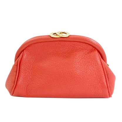 BVLGARI Gamaguchi Accessory pouch Leather Ladies [Used]