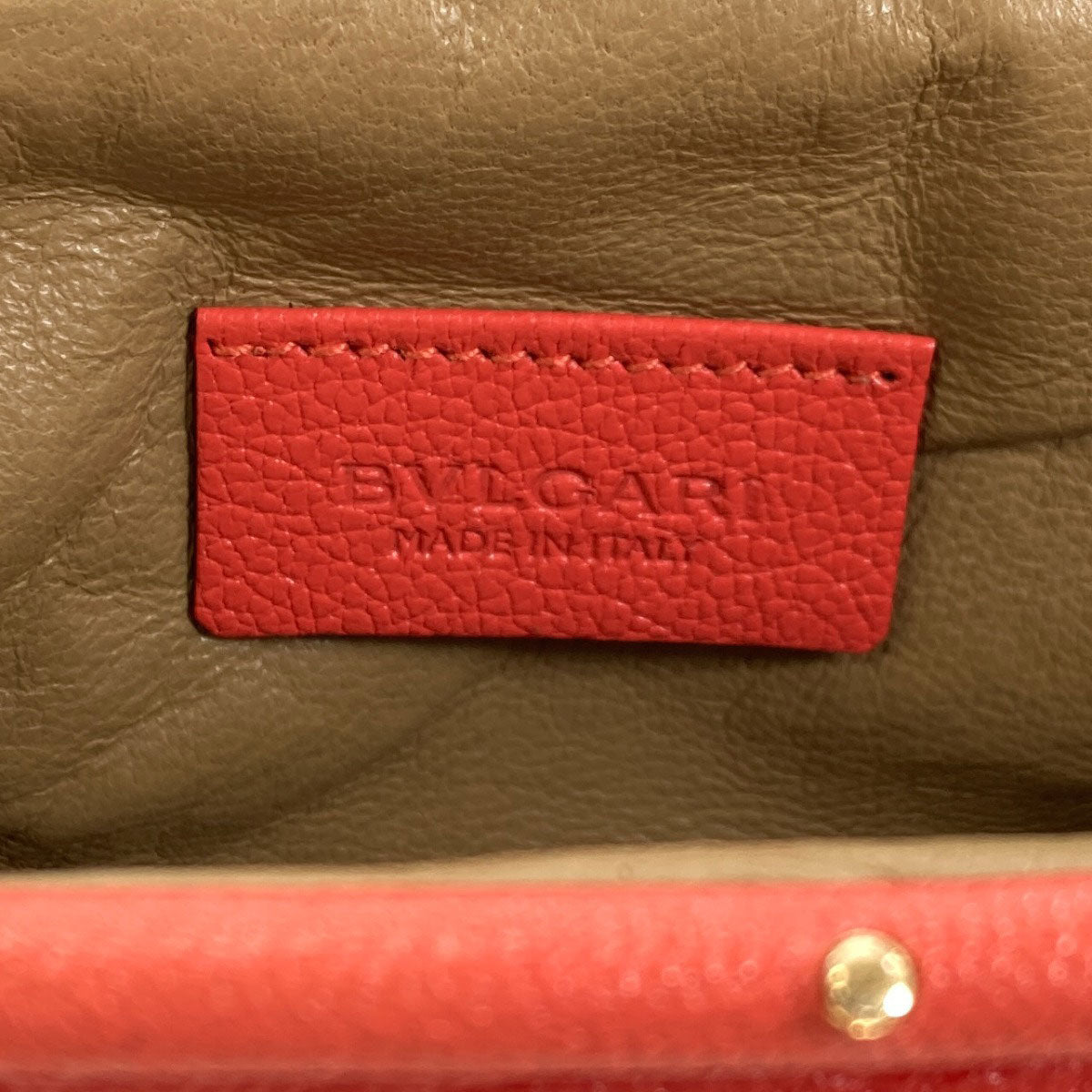 BVLGARI Gamaguchi Accessory pouch Leather Ladies [Used]