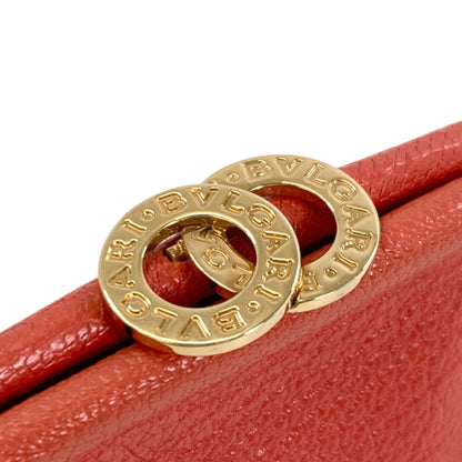 BVLGARI Gamaguchi Accessory pouch Leather Ladies [Used]