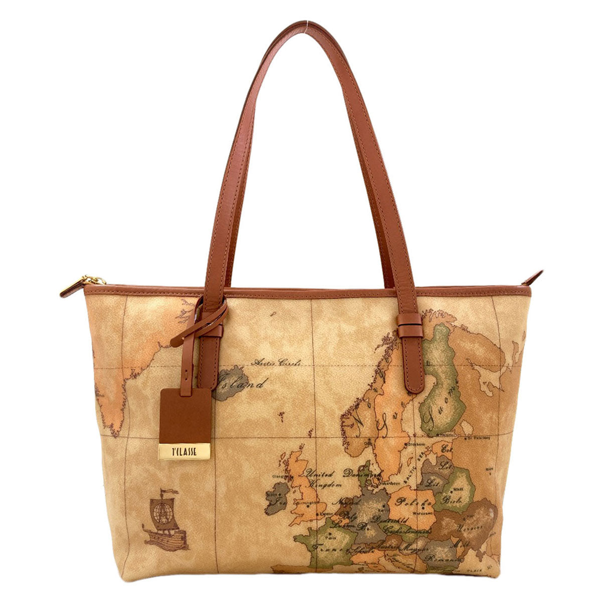 PRIMA CLASSE Map pattern Tote Bag PVC Ladies [Used]