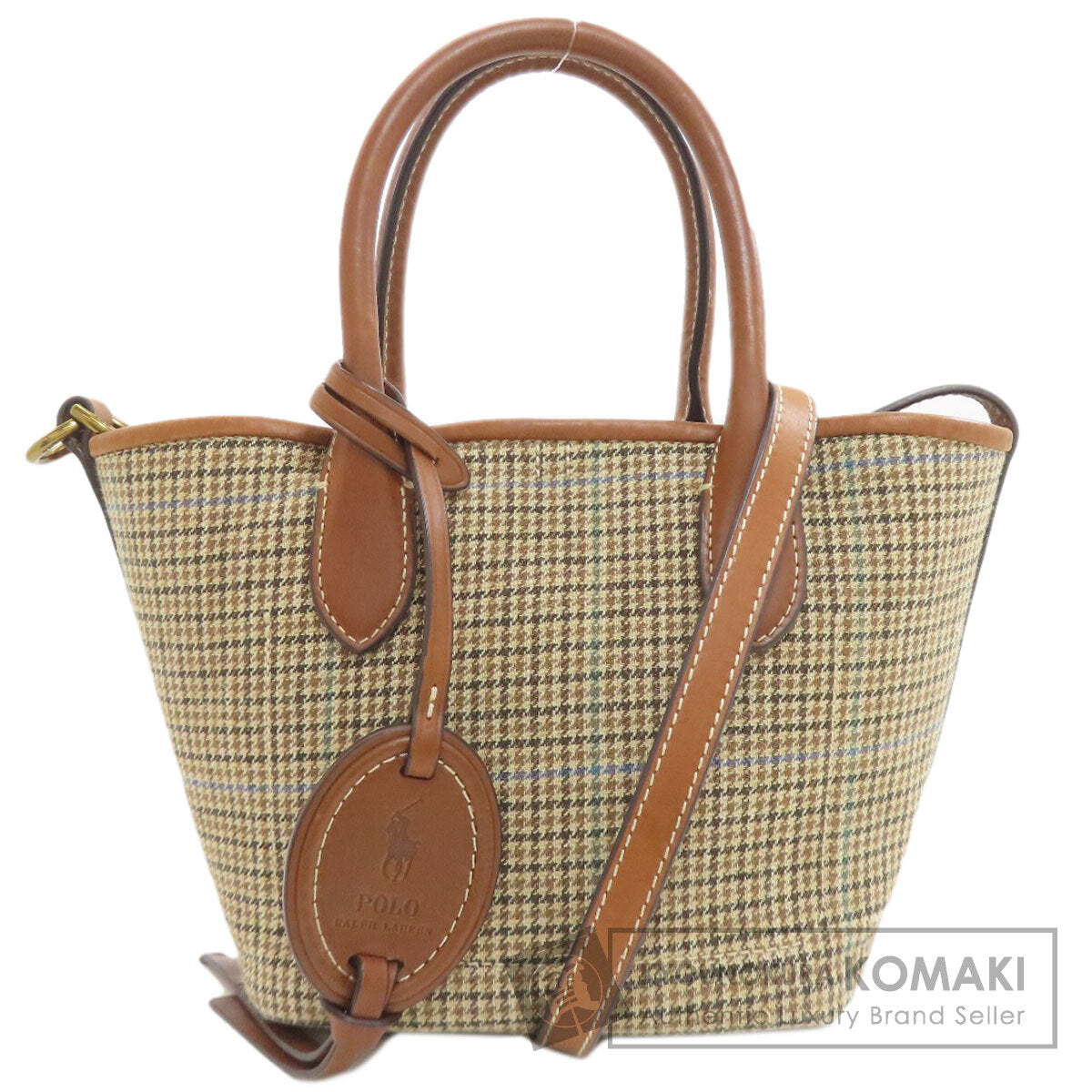 POLO RALPH LAUREN Mini Bellport 2WAY Handbag Canvas LeatherLadies [Used]