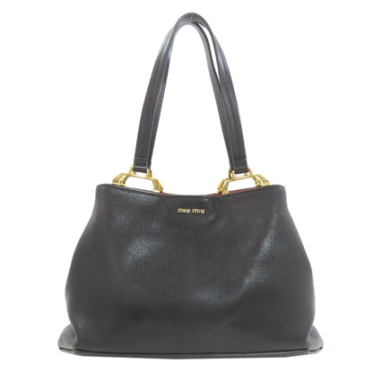 MIUMIU 5BG025 Madras Tote Bag Leather Ladies [Used]