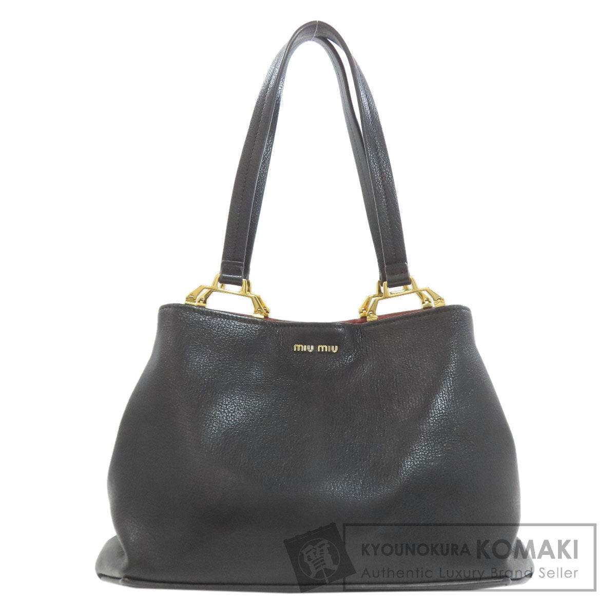 MIUMIU 5BG025 Madras Tote Bag Leather Ladies [Used]