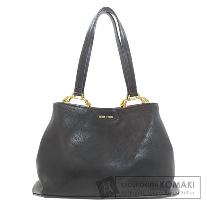 MIUMIU 5BG025 Madras Tote Bag Leather Ladies [Used]