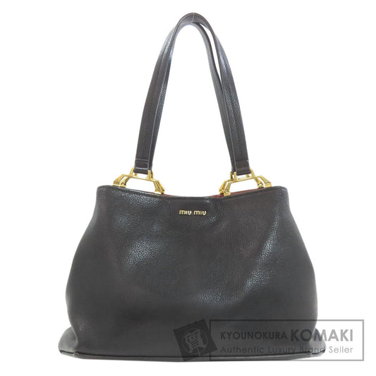 MIUMIU 5BG025 Madras Tote Bag Leather Ladies [Used]