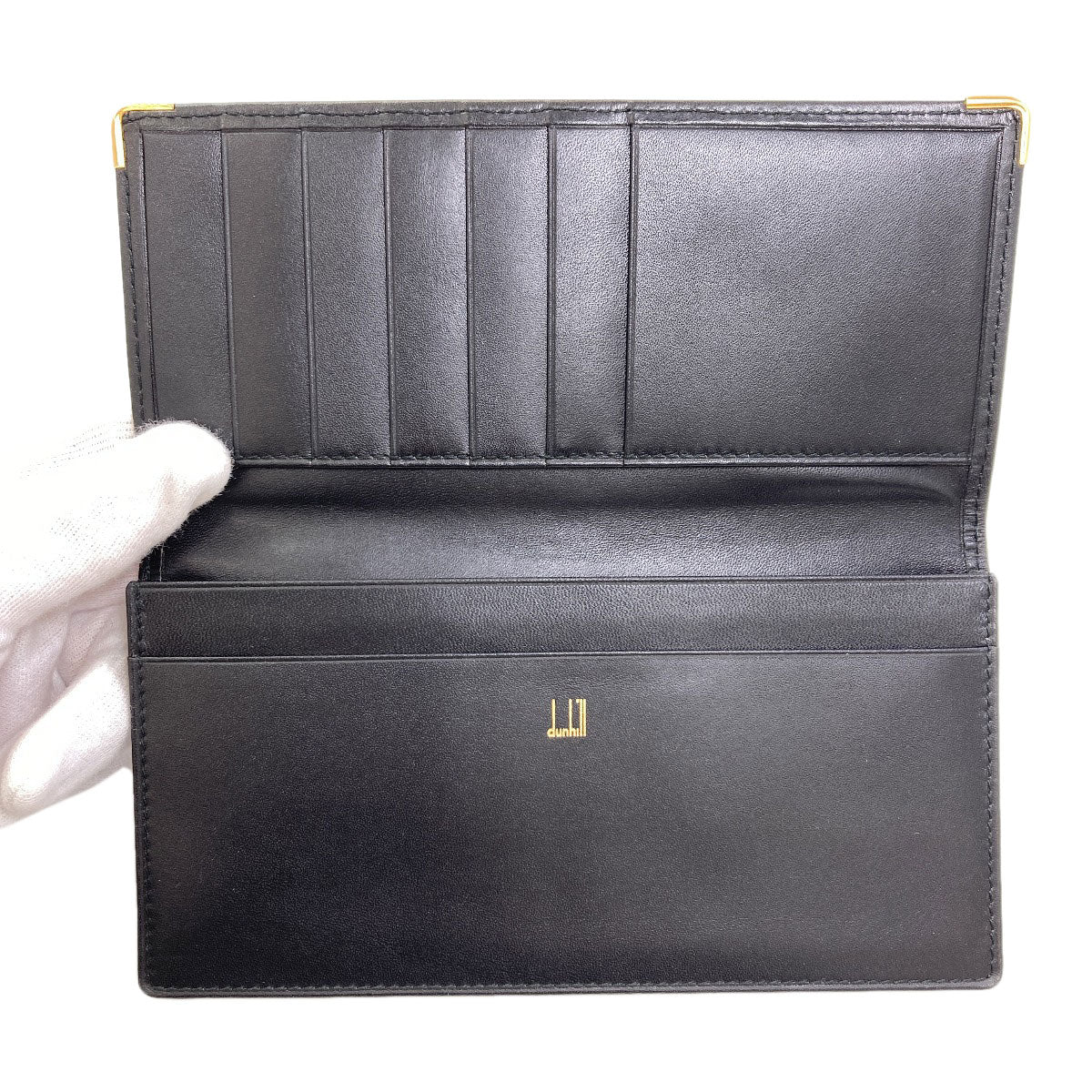 Dunhill logo Long wallet (no coin pocket) Leather mens [Used]