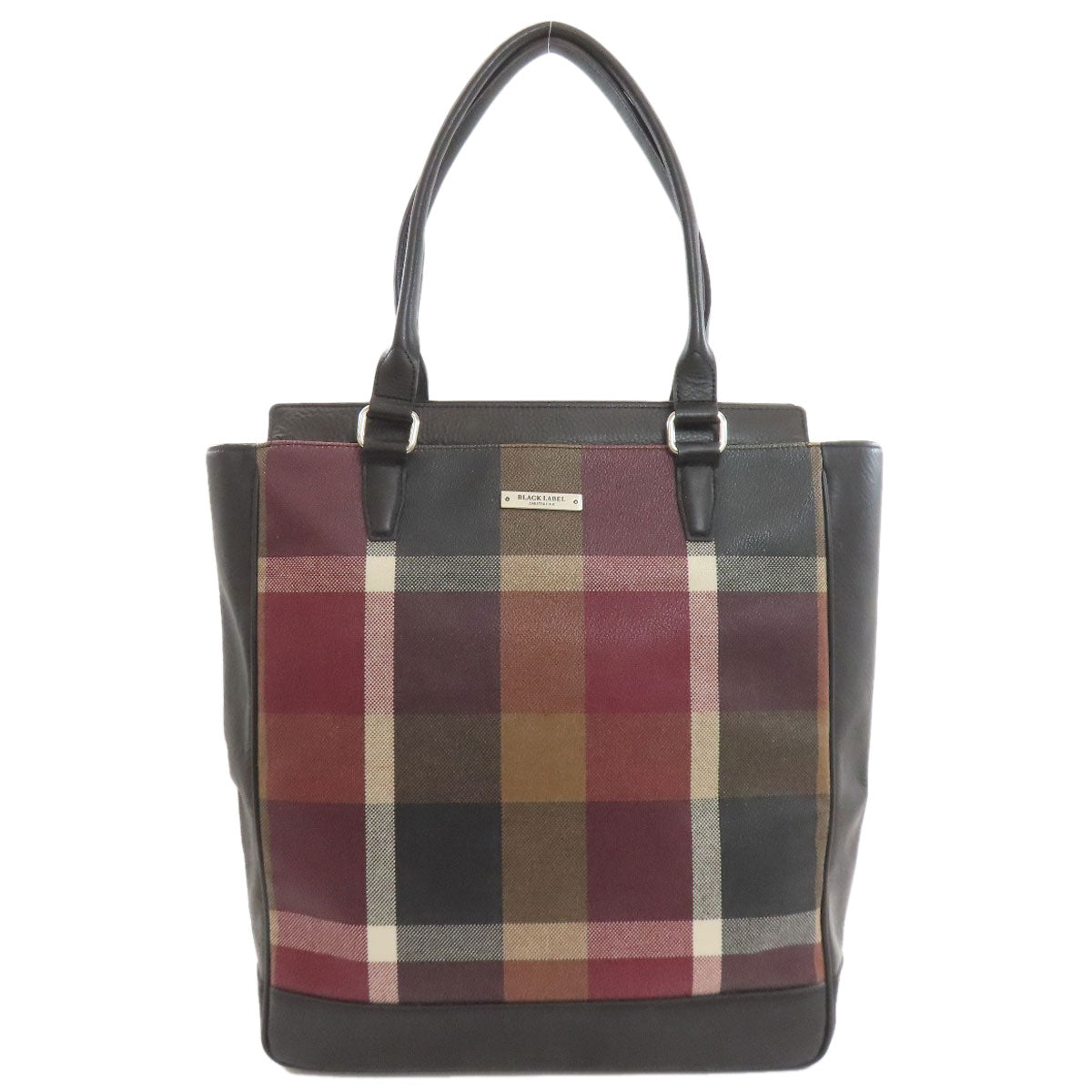 BURBERRY Checkpattern Tote Bag Leather Ladies [Used]