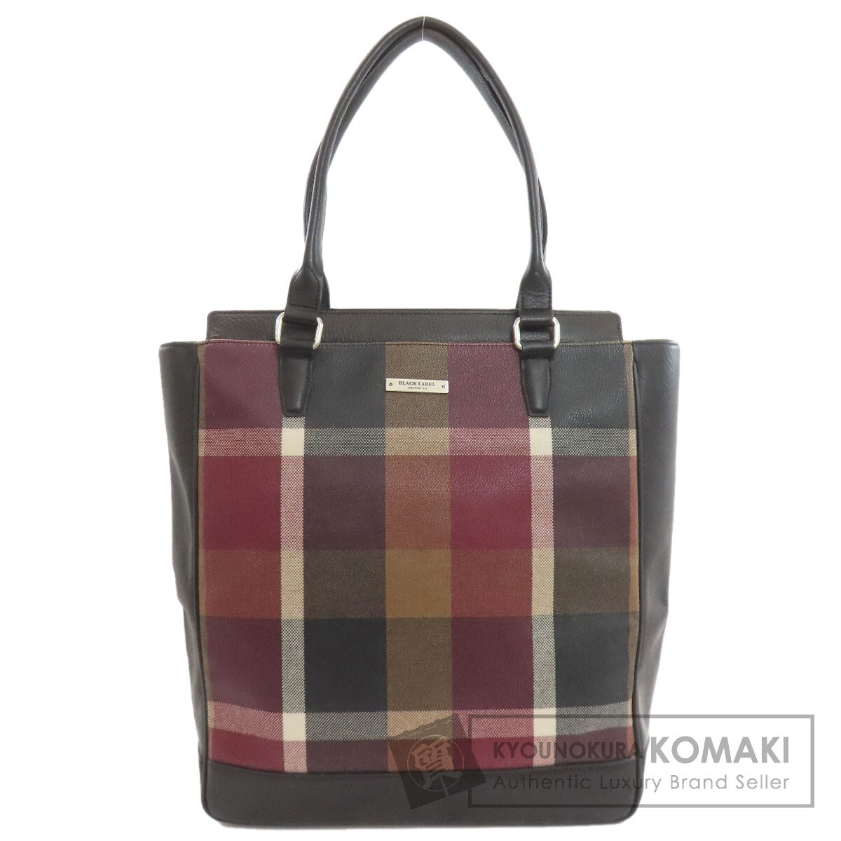 BURBERRY Checkpattern Tote Bag Leather Ladies [Used]
