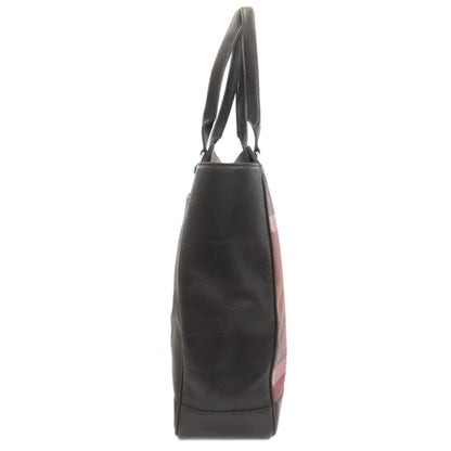 BURBERRY Checkpattern Tote Bag Leather Ladies [Used]