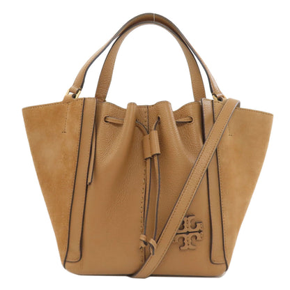 Tory Burch McGraw Drawstring Satchel 2-Way Handbag Leather SuedeLadies [Used]