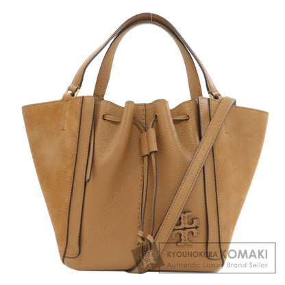Tory Burch McGraw Drawstring Satchel 2-Way Handbag Leather SuedeLadies [Used]