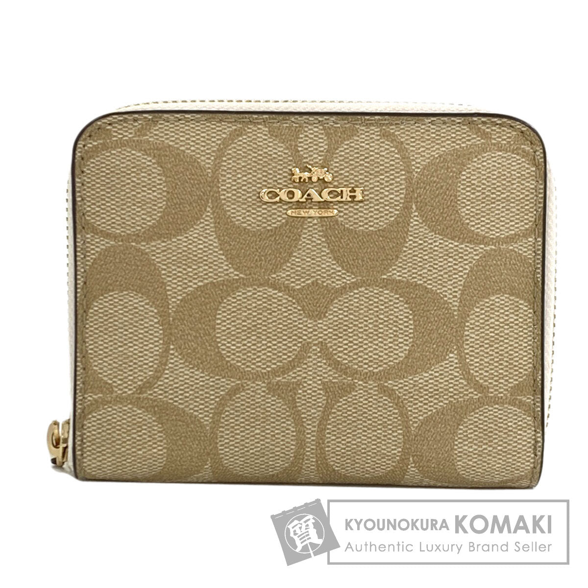 COACH F30308 Signature Bifold Wallet with Coin Pocket PVC Ladies [Used]