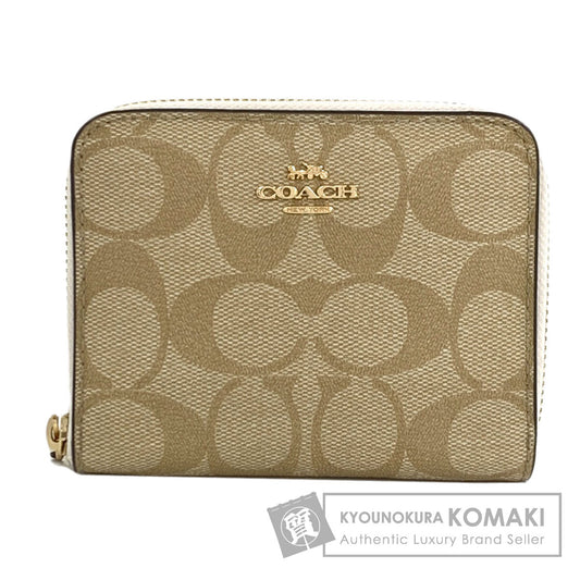COACH F30308 Signature Bifold Wallet with Coin Pocket PVC Ladies [Used]
