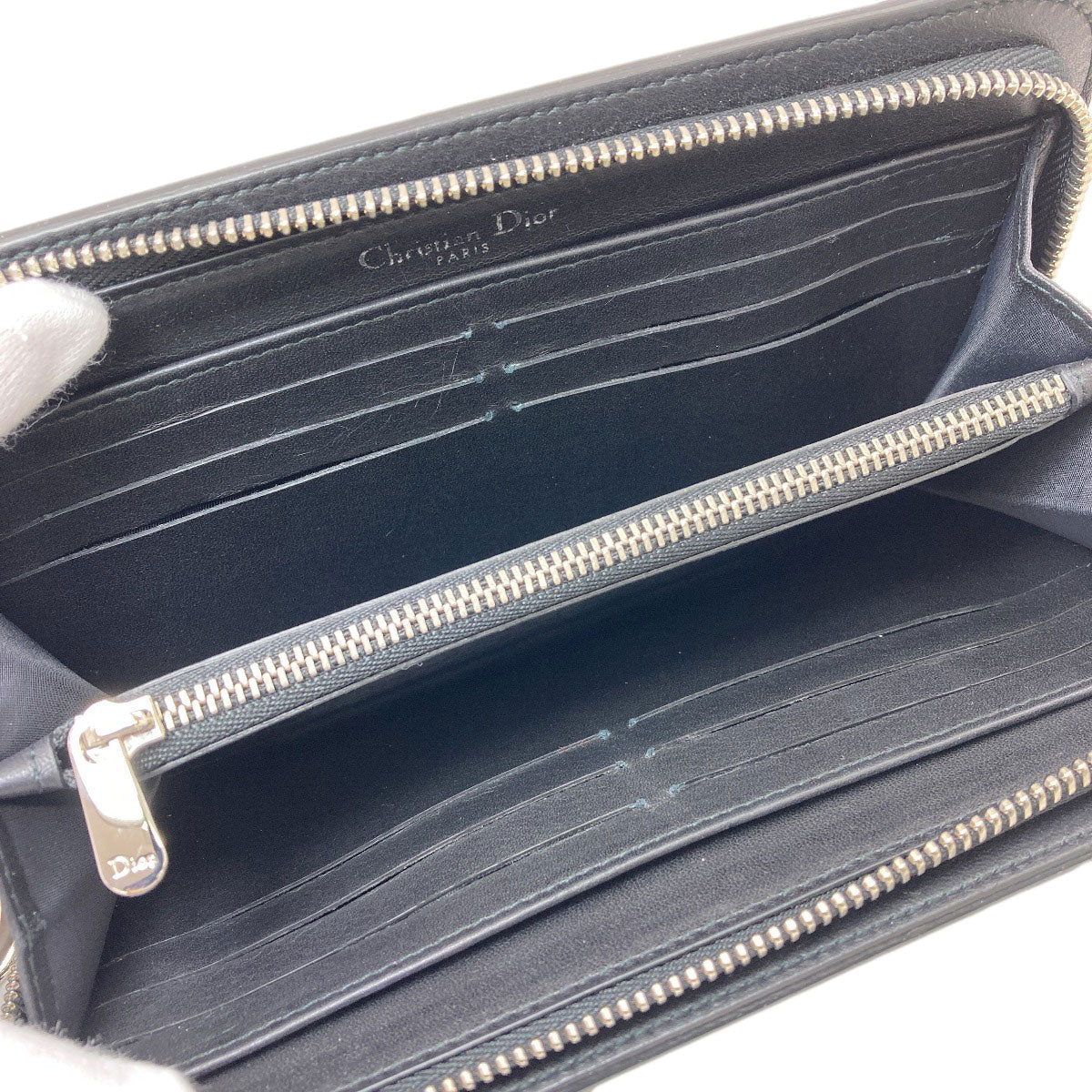 CHRISTIAN DIOR Paradise Long wallet (with coin pocket) Leather Ladies [Used]