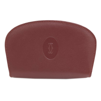 CARTIER Must Line Card Case Leather Ladies [Used]