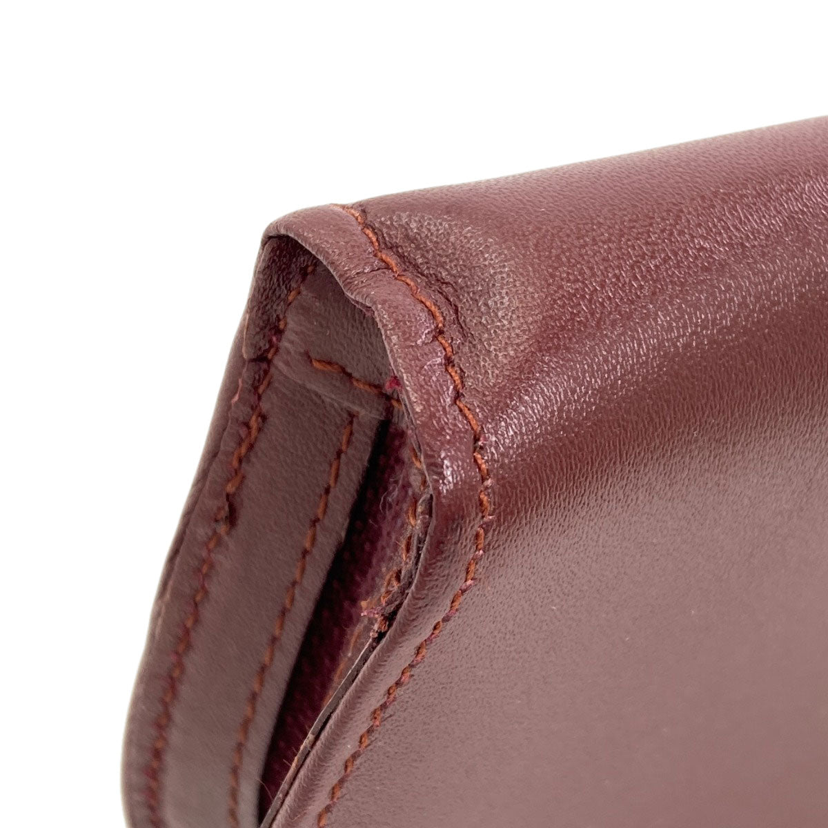 CARTIER Must Line Card Case Leather Ladies [Used]
