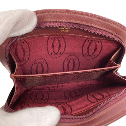 CARTIER Must Line Card Case Leather Ladies [Used]