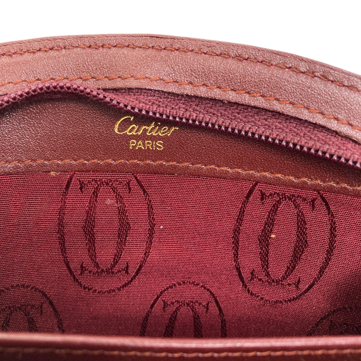 CARTIER Must Line Card Case Leather Ladies [Used]