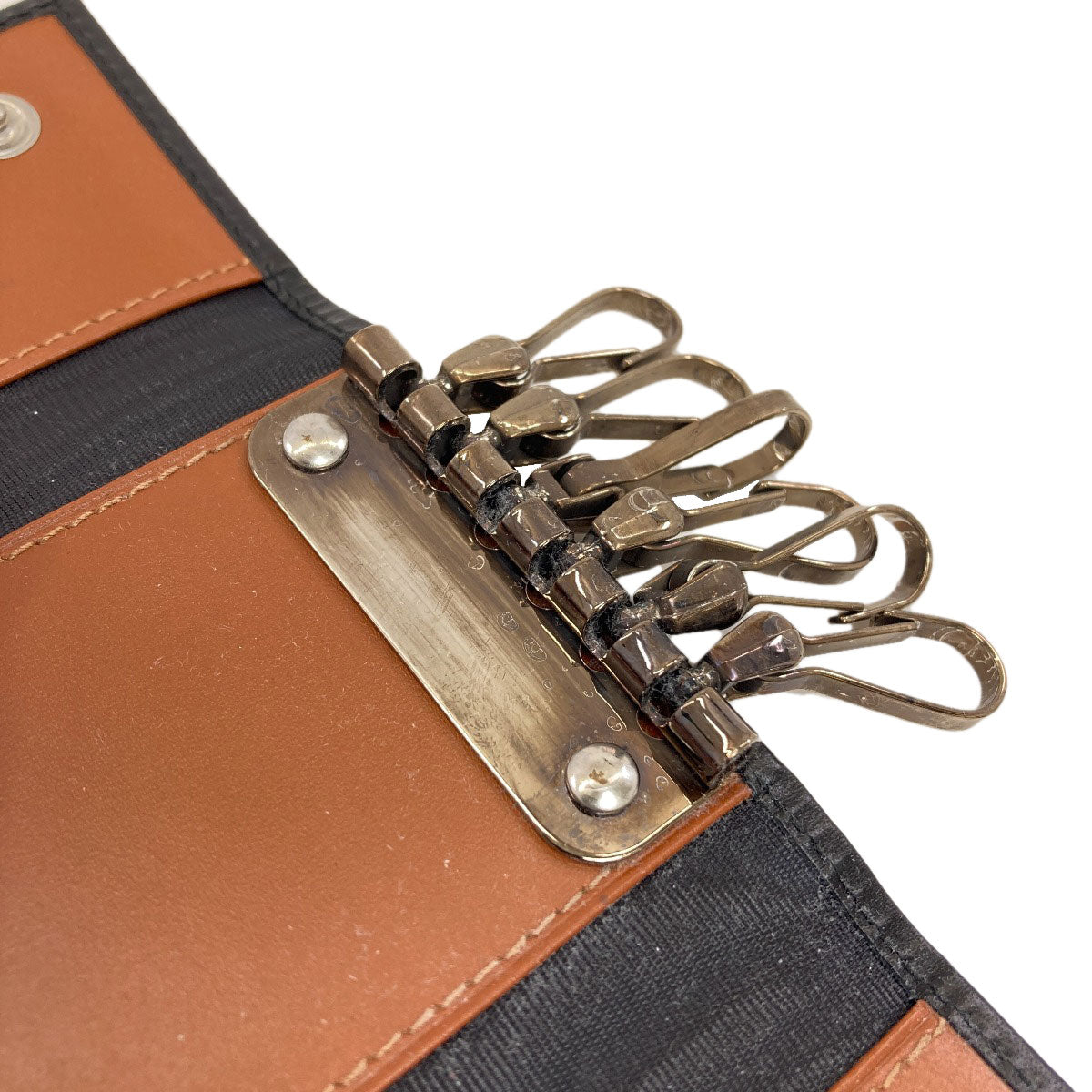 Dunhill logo key holder Leather mens [Used]