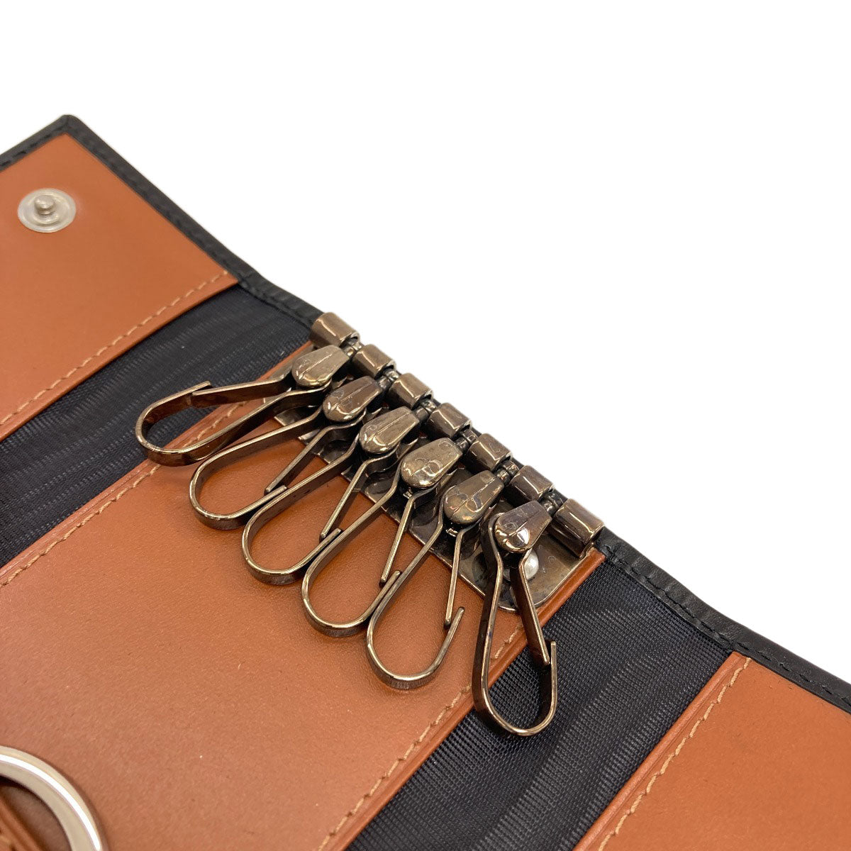 Dunhill logo key holder Leather mens [Used]