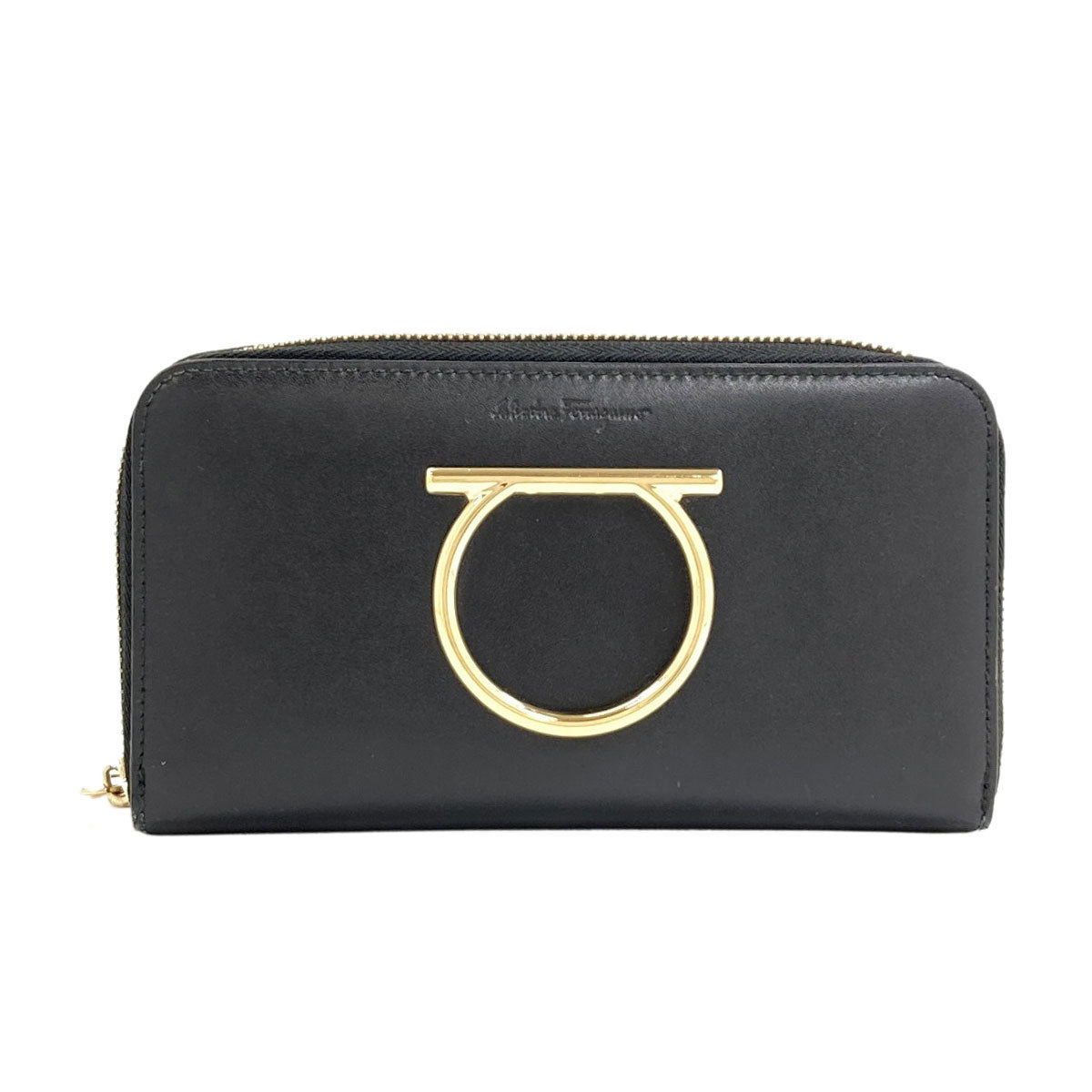 Salvatore Ferragamo GanciniHardware Long wallet (with coin pocket) Leather Ladies [Used]