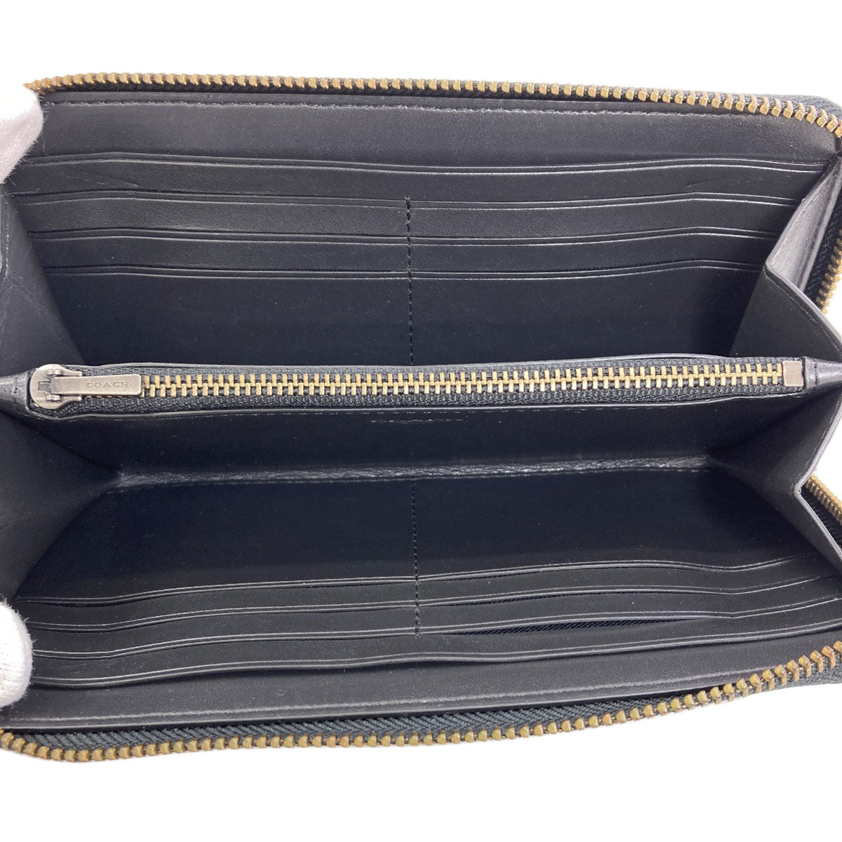 COACH 25608 Signature Long wallet (with coin pocket) Leather Ladies [Used]
