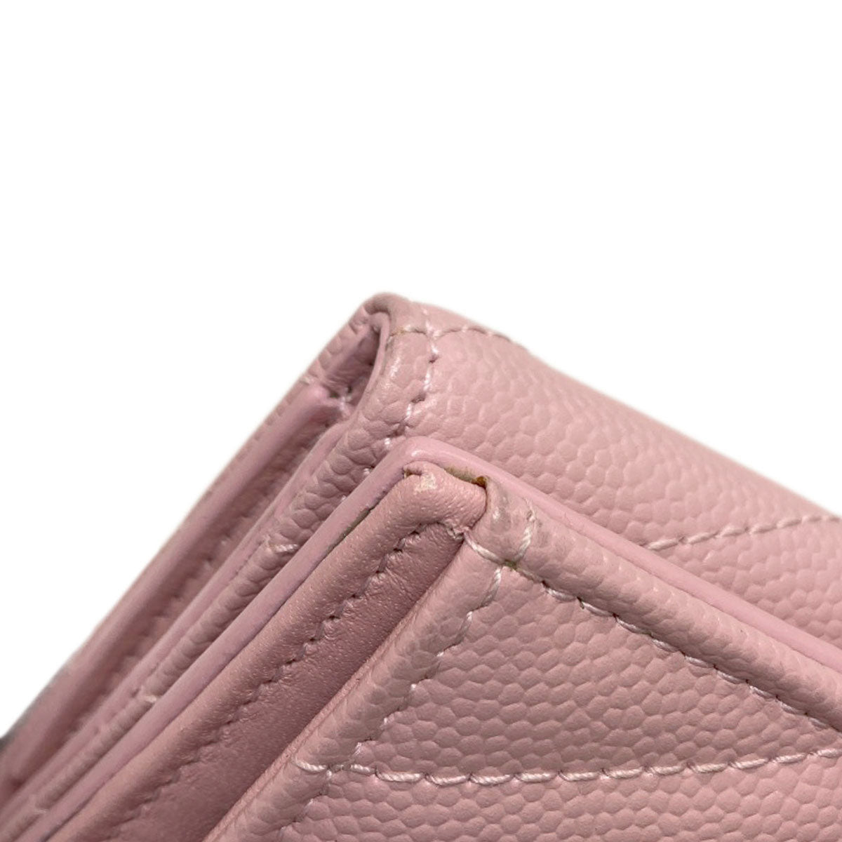 YVES SAINT LAURENT V-stitch compact wallet Bifold Wallet with Coin Pocket Calf Ladies [Used]