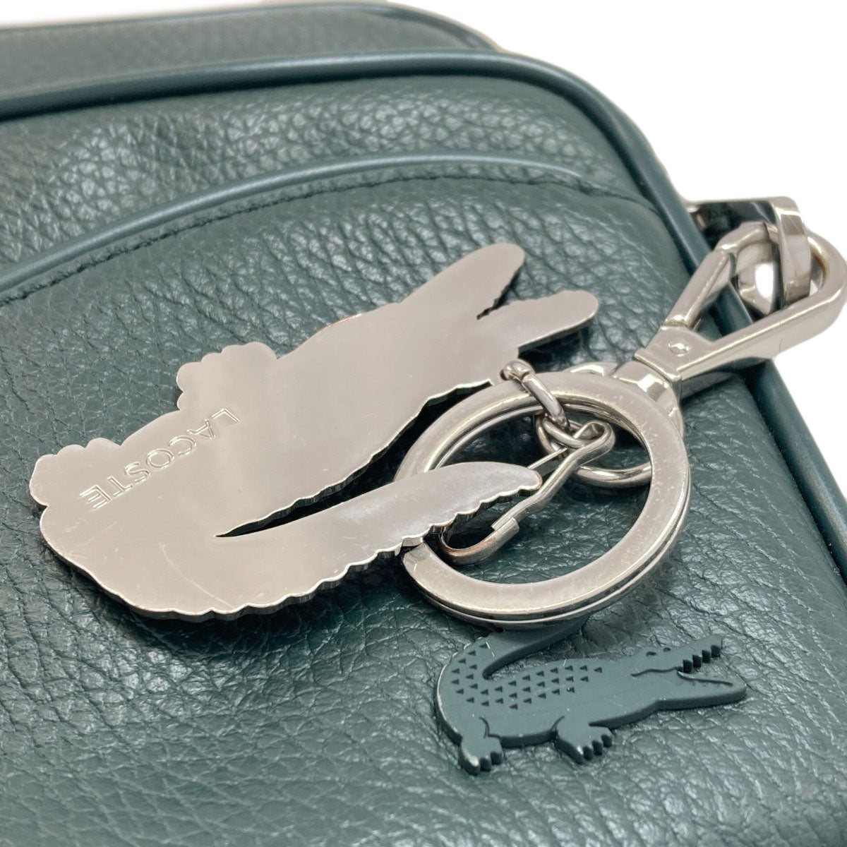 LACOSTE logo Shoulder Bag Leather Ladies [Used]