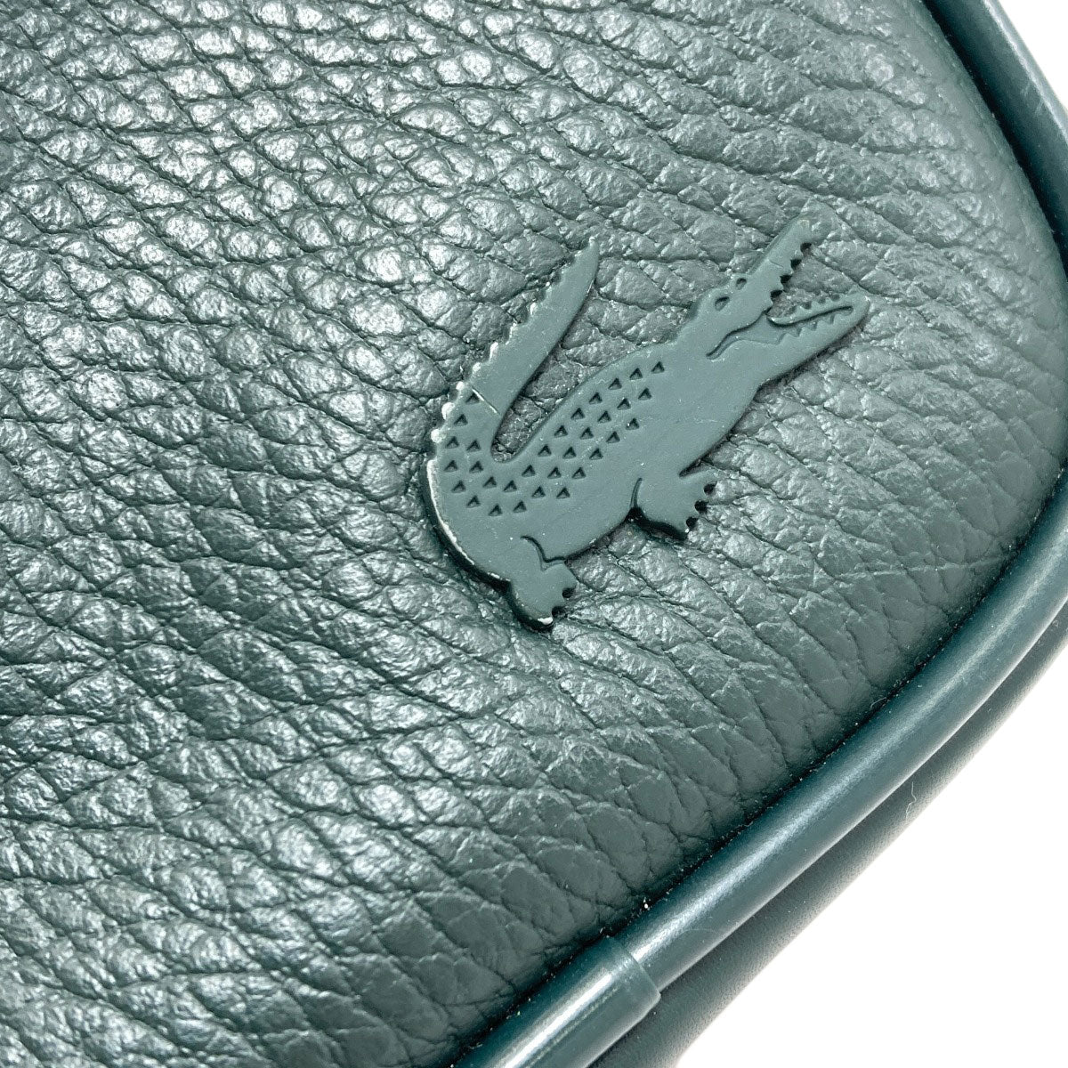 LACOSTE logo Shoulder Bag Leather Ladies [Used]