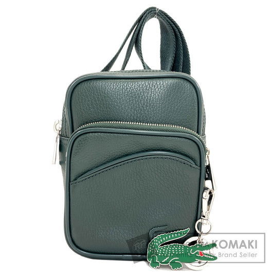 LACOSTE logo Shoulder Bag Leather Ladies [Used]