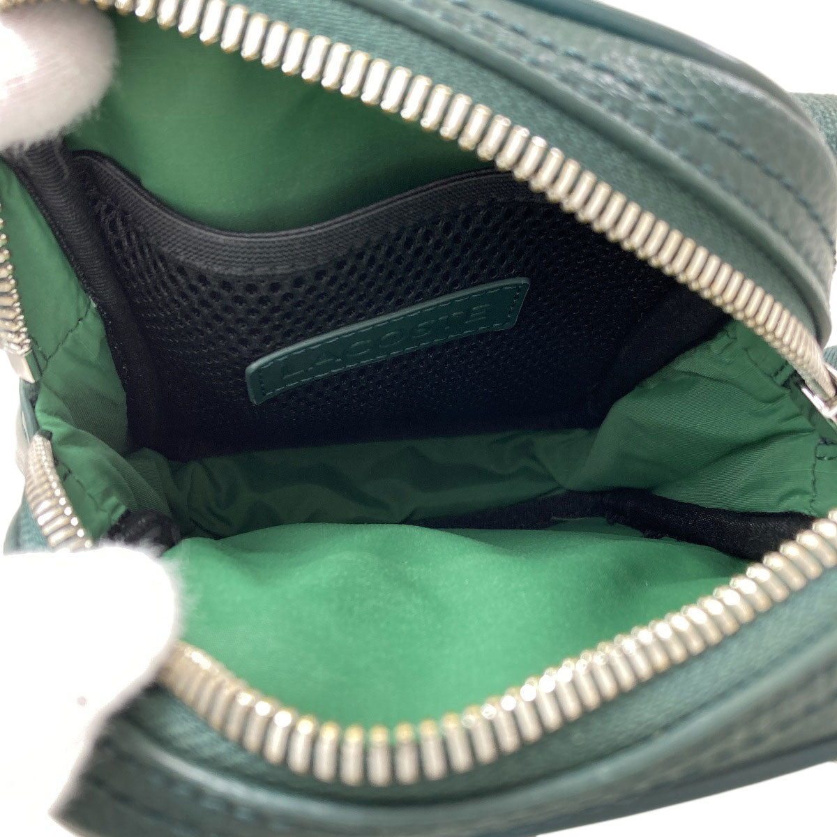 LACOSTE logo Shoulder Bag Leather Ladies [Used]
