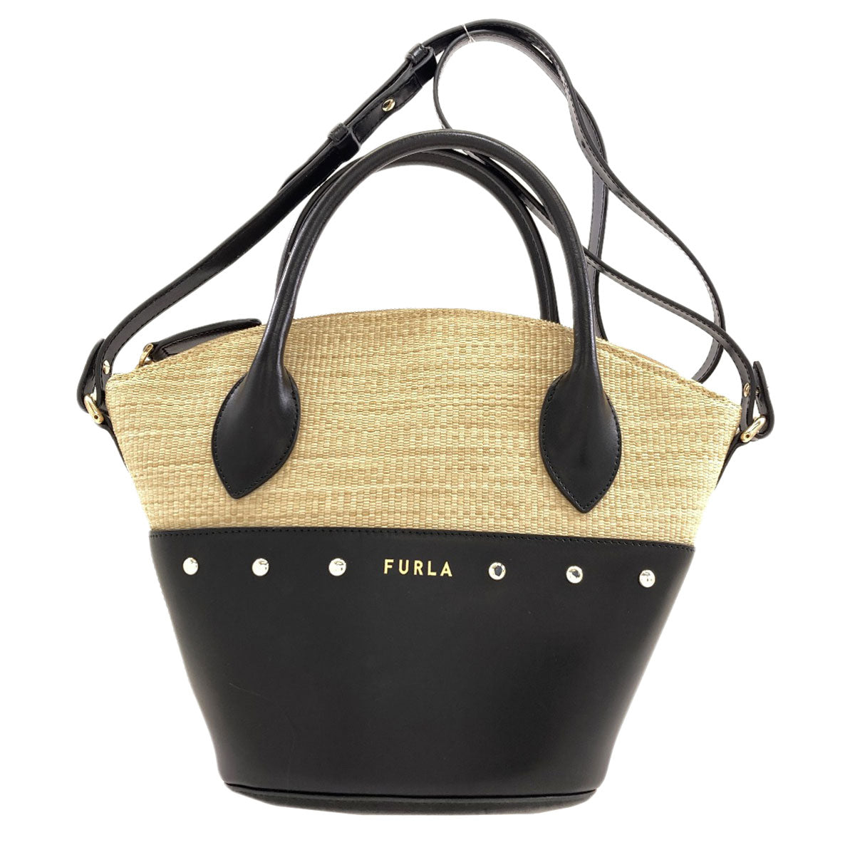 Furla Share 2WAY Handbag Raffia LeatherLadies [Used]