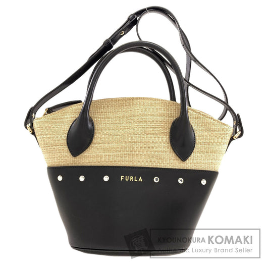 Furla Share 2WAY Handbag Raffia LeatherLadies [Used]