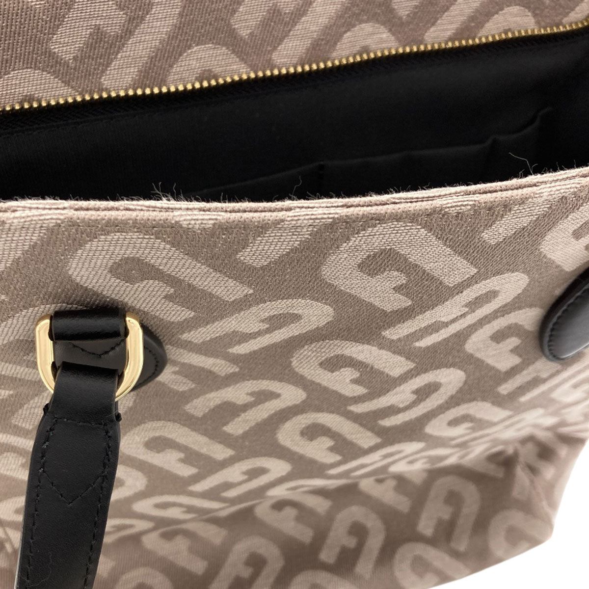 Furla Arch logo pattern Tote Bag Canvas Ladies [Used]
