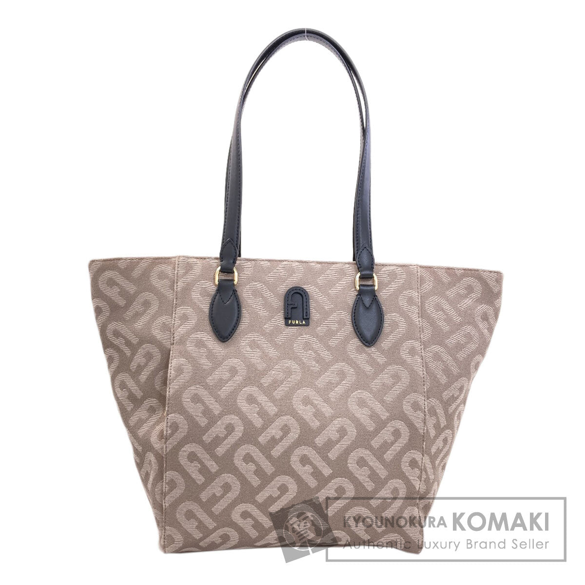 Furla Arch logo pattern Tote Bag Canvas Ladies [Used]