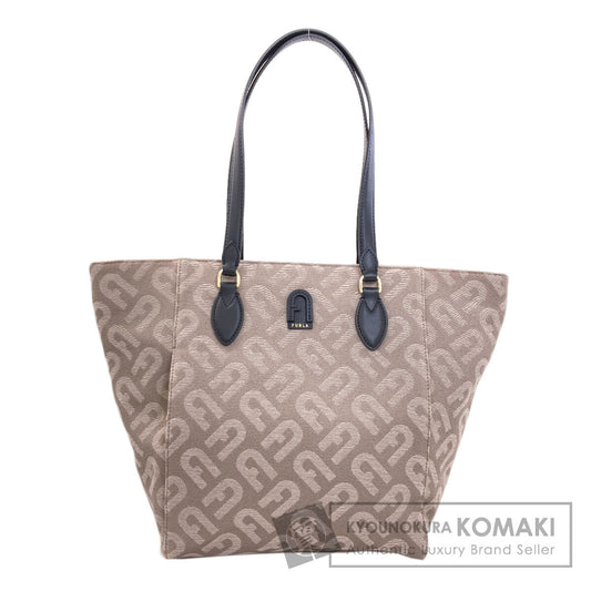 Furla Arch logo pattern Tote Bag Canvas Ladies [Used]