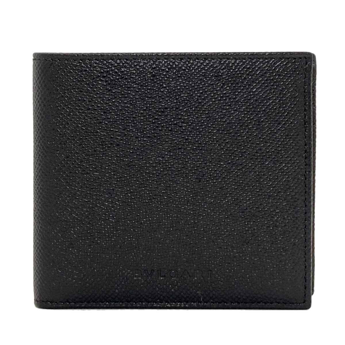 BVLGARI logo Bifold Wallet with Coin Pocket Leather mens [Used]