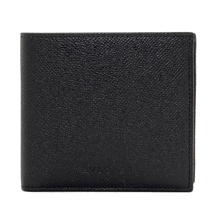 BVLGARI logo Bifold Wallet with Coin Pocket Leather mens [Used]