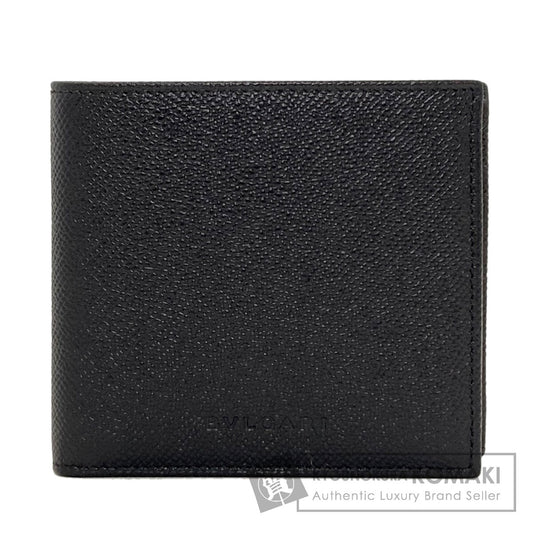 BVLGARI logo Bifold Wallet with Coin Pocket Leather mens [Used]
