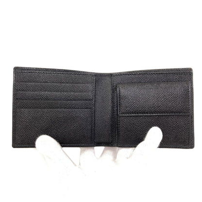 BVLGARI logo Bifold Wallet with Coin Pocket Leather mens [Used]