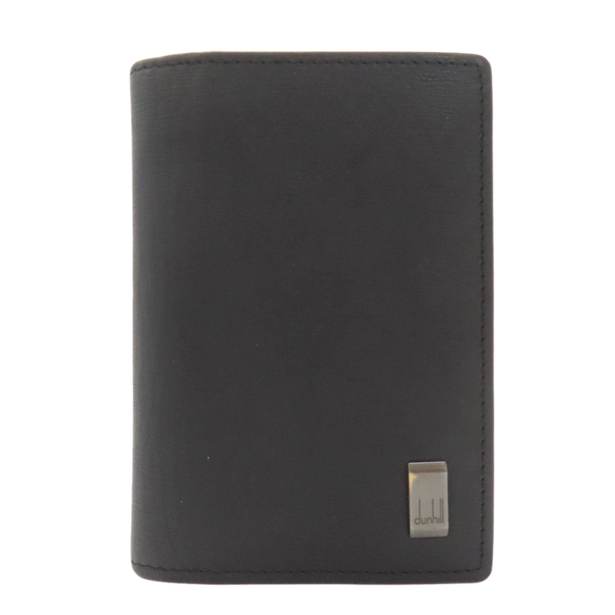 Dunhill Gunmetal business card holder Card Case Leather Ladies [Used]