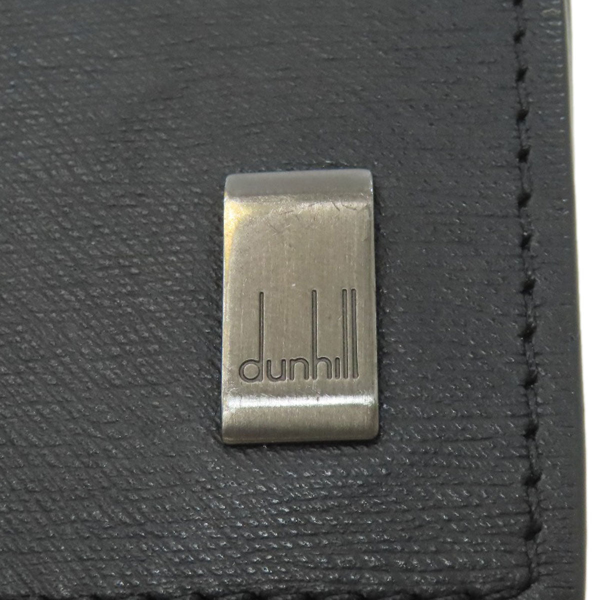 Dunhill Gunmetal business card holder Card Case Leather Ladies [Used]