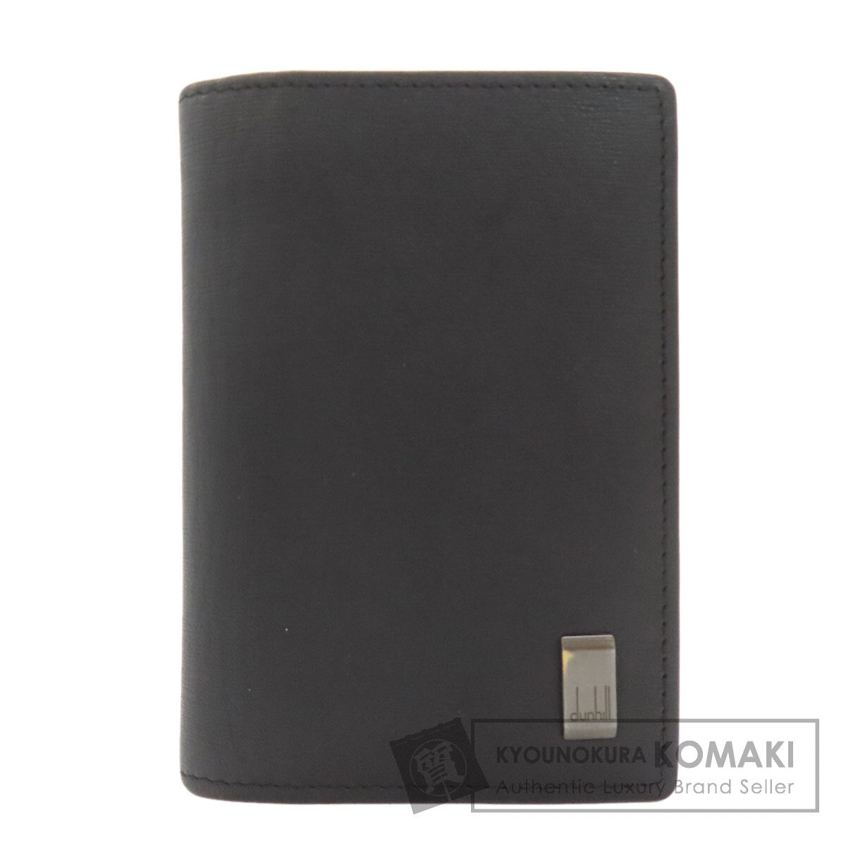 Dunhill Gunmetal business card holder Card Case Leather Ladies [Used]
