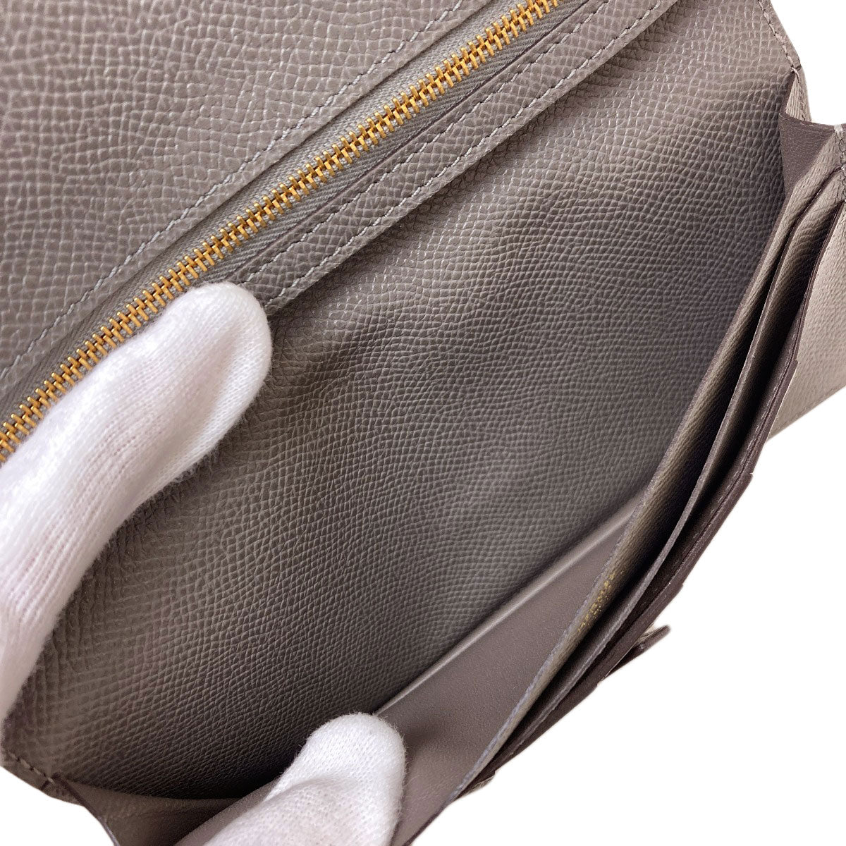 HERMES Beansufla Long wallet (with coin pocket) Epsom Ladies [Used]