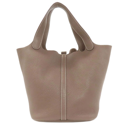 HERMES Picotin Lock MM Etoupe SilverHardware Handbag Taurillon Clemence Ladies [Used]