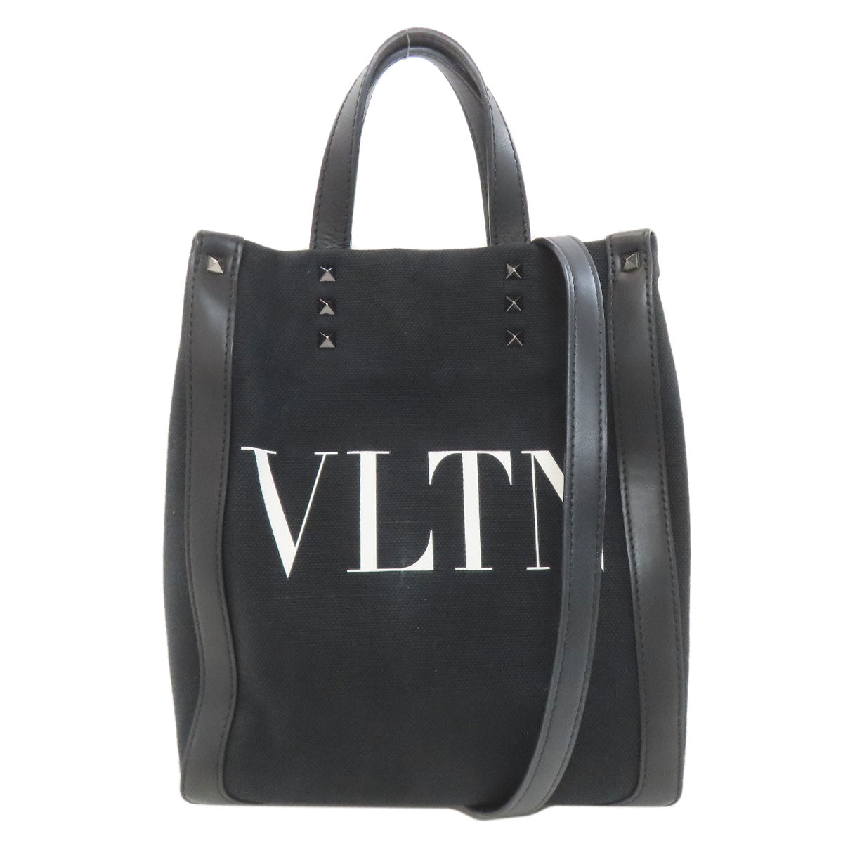 VALENTINO Studs 2WAY Handbag Canvas Ladies [Used]
