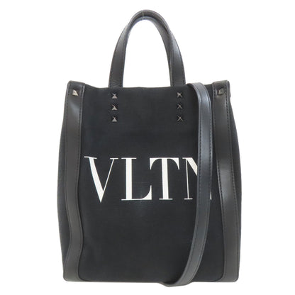 VALENTINO Studs 2WAY Handbag Canvas Ladies [Used]
