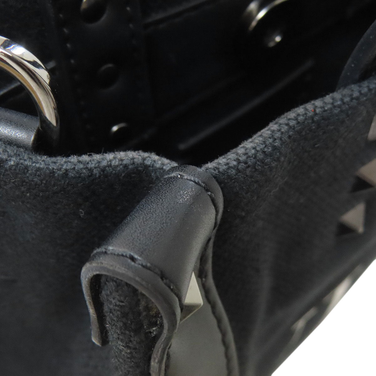 VALENTINO Studs 2WAY Handbag Canvas Ladies [Used]