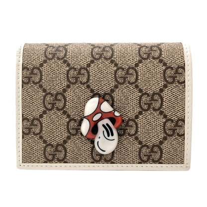 GUCCI 784729 Hattie Stewart Collaboration Mushroom Bifold Wallet with Coin Pocket PVC Ladies [Used]